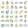 Relocation icons set color