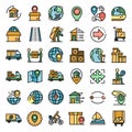 Relocation icons vector flat