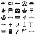 Relocation icons set, simple style