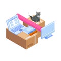 Relocation Isometric Icon