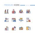 Relocation - modern line design style icons set