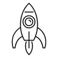 Relocation rocket icon, outline style