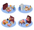 Relocation Service Concept Icons Set
