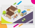 Relocation service vector web banner design template Royalty Free Stock Photo