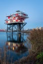 REM eiland restaurant former pirate radio station on North Sea on oil rig platform now located in Amsterdam docklands Royalty Free Stock Photo