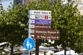 Remagen - Roadsigns at the promenade beneath the Rhine Royalty Free Stock Photo