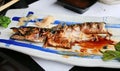 Remain of Grilled Saba fish with teriyaki sauce