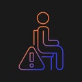 Remain seated gradient vector manual label icon for dark theme