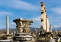 Remained Corinthian column capital of Temple of Aphrodite in Aphrodisias, Turkey Royalty Free Stock Photo