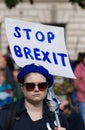 An anti Brexit demonstrator in Parliament Square, London UK  on Saturday 19 October 2019 Royalty Free Stock Photo