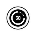 Black solid icon for Remaining, remanent and pausing Royalty Free Stock Photo