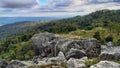 Remaining rocks in abandoned marble mine with stunning background in Fatumnasi West Timor, Indonesia