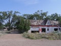 Abandoned structures at the Glenrio ghost town, one of America`s ghost towns at Route 66 on the border of New Mexico and Texas