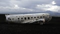 Abandoned plane wreck DC3, Solheimasandur beach, Iceland Royalty Free Stock Photo