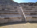 The remains of the ancient amphitheater in Zipori in Israel close-up. Royalty Free Stock Photo