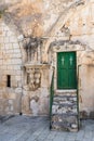 Remains of ancient arches and a side entrance to the Ethiopian church Deir Al-Sultan near to the Church of the Holy Sepulchre in