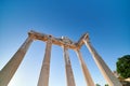 The remains of an ancient architectural monument the gate of Apollo