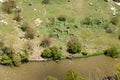 Remains of ancient constructions on the Kura river shore. Samtskhe-Javakheti region, southern Georgia