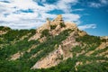 Remains of ancient fortress of Chirag Gala on top of the mountain, located in Azerbaijan Royalty Free Stock Photo