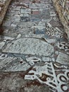 Ancient Marble Bas Relief Sculptures on Path, Greece