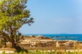Remains of the ancient port of Caesarea