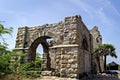 Remains of ancient railway station building that was washed away in cyclone of 1964 in Dhanushkodi