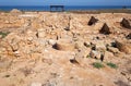 The remains of the ancient Roman city of Nea Pafos. Paphos Archaeological Park. Cyprus Royalty Free Stock Photo