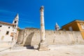 The remains of the ancient Romans in Zadar. Pillar of torture in Zadar.