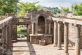 Remains of an ancient synagogue in the ruins of ancient Jewish settlement Umm el Kanatir - Mother Arches on the Golan Heights