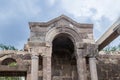 Remains of an ancient synagogue in the ruins of ancient Jewish settlement Umm el Kanatir - Mother Arches on the Golan Heights