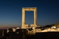 The remains of the ancient temple of Delian Apollo at Naxos, Greece