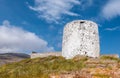 Remains of an ancient windmill in Amorgos, Greece. Royalty Free Stock Photo