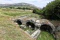 Remains of antique water feeder canals bridge