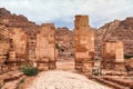 Remains of arched gate in Petra, Jordan
