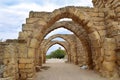 Remains of the archs in ancient city of Caesarea, Israel
