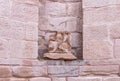 The remains of a bas-relief in a niche in the ruins of Roman Temple in Petra. Near Wadi Musa city in Jordan Royalty Free Stock Photo