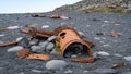 Remains of a boat wreck at the beach of Djupalonssandur, Snaefellsnes Dritvik, Iceland