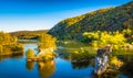 Remains of a bridge in the Shenandoah River, in Harper's Ferry, Royalty Free Stock Photo