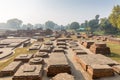 Remains of buddhist temple in Sarnath, Varanasi, Uttar Pradesh Royalty Free Stock Photo