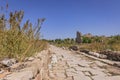 Remains of buildings, the ruins of Devlet Agora in Side, Turkey