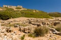 Remains of buildings and structures at the ancient Doric settlement of Itanos on the coast of Crete Royalty Free Stock Photo