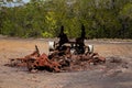 The Remains Of A Burnt Out Rusting Car Wreck Royalty Free Stock Photo