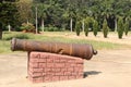 Remains of a cannon at Sultan Tipu`s Summer Palace Royalty Free Stock Photo