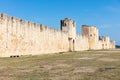 City wall of Aigues Mortes, land of Camargue and Provence, medieval town and history, Le Gard, France Royalty Free Stock Photo