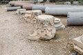 The remains of the column in the ruins of the Greek - Roman city of the 3rd century BC - the 8th century AD Hippus - Susita on the