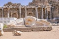 Remains of columns at Devlet Agorasi in Side, Turkey