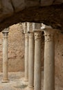 Remains of Corinthian columns of Grand Nymphaeum in Dougga, Tunisia Royalty Free Stock Photo