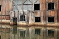 The remains of delelict mining dredge outside of Dawson City,Canada