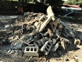 Remains of demolished residential home, Tampa, Florida