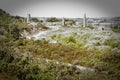 The remains of the engine houses at a disused copper and tin mining site in Cornwall, UK. Royalty Free Stock Photo